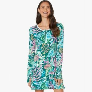 Lilly Pulitzer Jolena Dress UPF 50+ Multi Sunshine Jungle With Shorts Size Large
